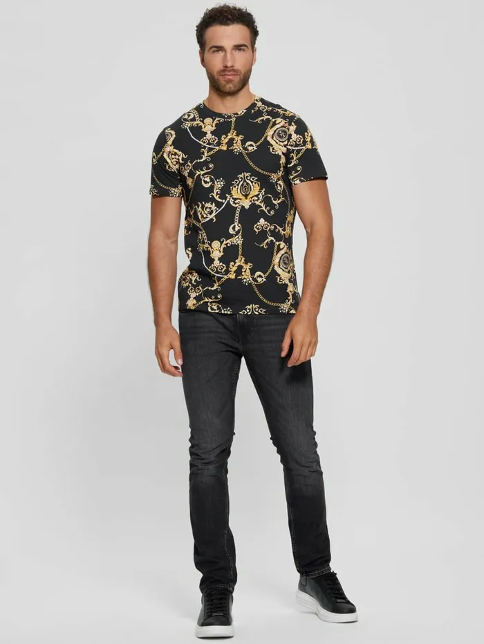 TShirts and Tanks GUESS Men Eco Gold Chain Tee Gold Chain Logo
