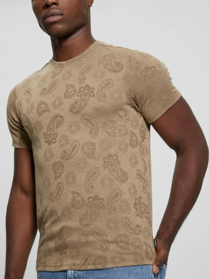 TShirts and Tanks GUESS Men Paisley Tee Walnut Shell Multi