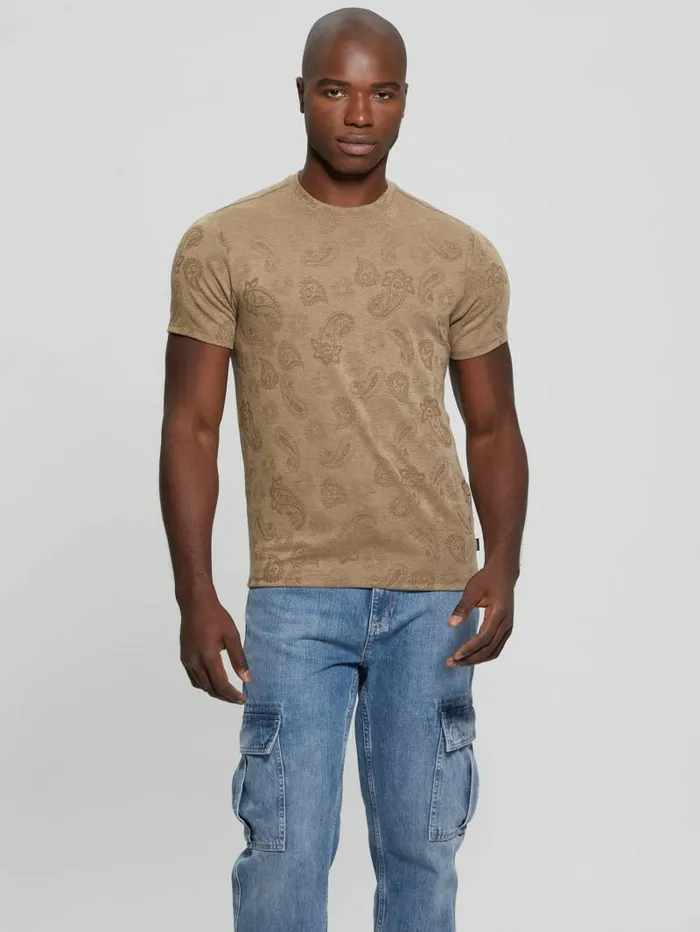 TShirts and Tanks GUESS Men Paisley Tee Walnut Shell Multi TShirts and Tanks GUESS Men Paisley Tee Walnut Shell Multi