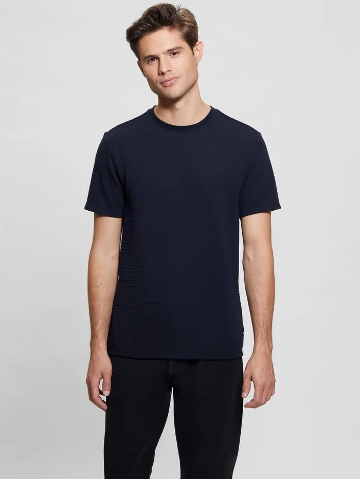TShirts and Tanks GUESS Men Textured Stripe Tee Bleu lgant