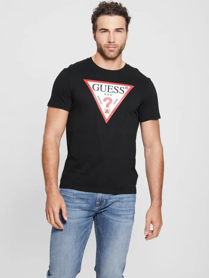 TShirts and Tanks Men Classic Logo Icon Tee Black GUESS
