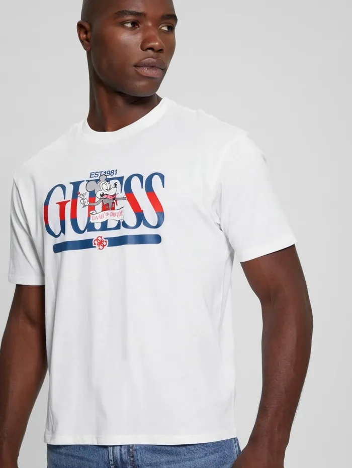 TShirts and Tanks Men GUESS Cartoon Signature Tee Pure White TShirts and Tanks Men GUESS Cartoon Signature Tee Pure White