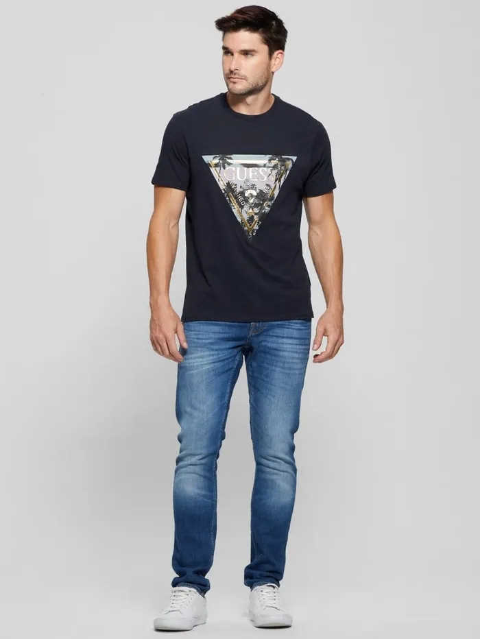 TShirts and Tanks Men GUESS GUESS Crewneck Logo Tee Bleu lgant TShirts and Tanks Men GUESS GUESS Crewneck Logo Tee Bleu lgant