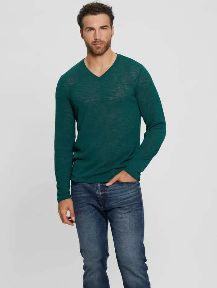 TShirts and Tanks Men GUESS LongSleeve Gauze Tee Dark Jade