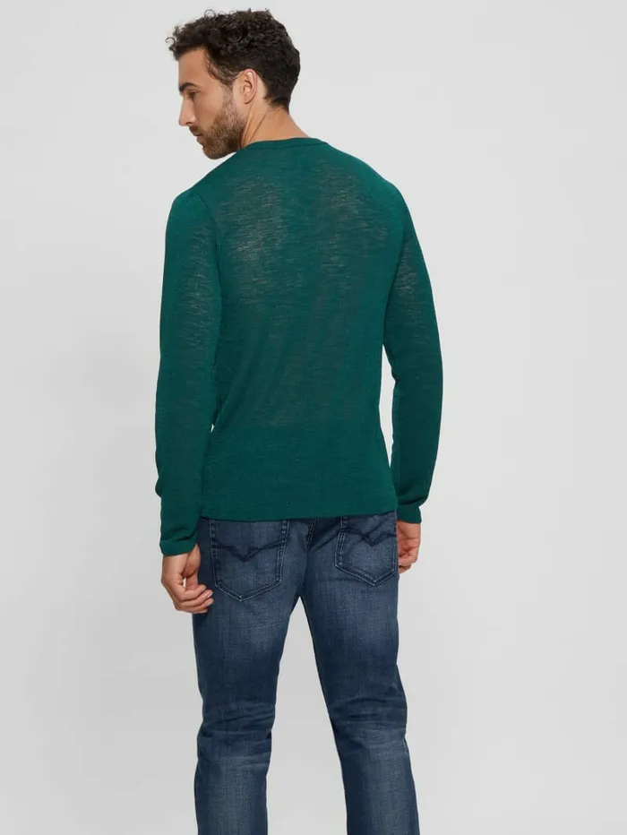 TShirts and Tanks Men GUESS LongSleeve Gauze Tee Dark Jade TShirts and Tanks Men GUESS LongSleeve Gauze Tee Dark Jade