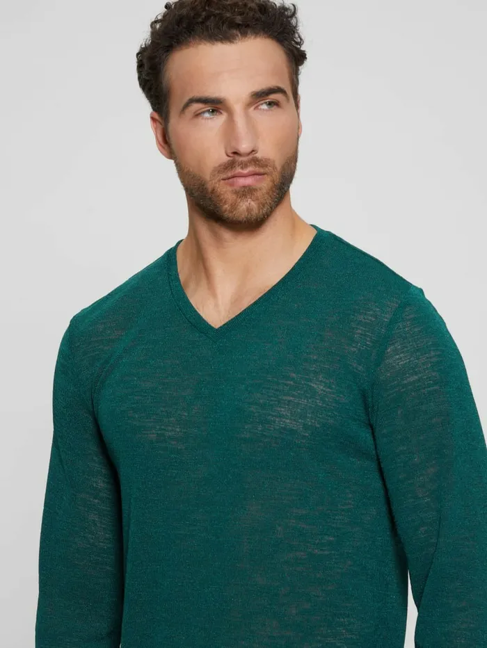 TShirts and Tanks Men GUESS LongSleeve Gauze Tee Dark Jade TShirts and Tanks Men GUESS LongSleeve Gauze Tee Dark Jade