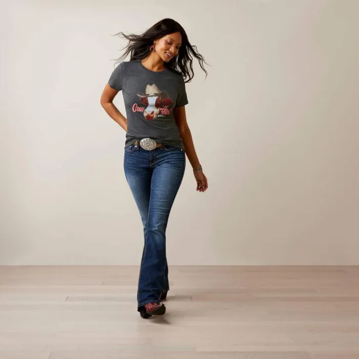 TShirts and Tops Women Ariat Ariat Cow Girl TShirt Charcoal Heather TShirts and Tops Women Ariat Ariat Cow Girl TShirt Charcoal Heather