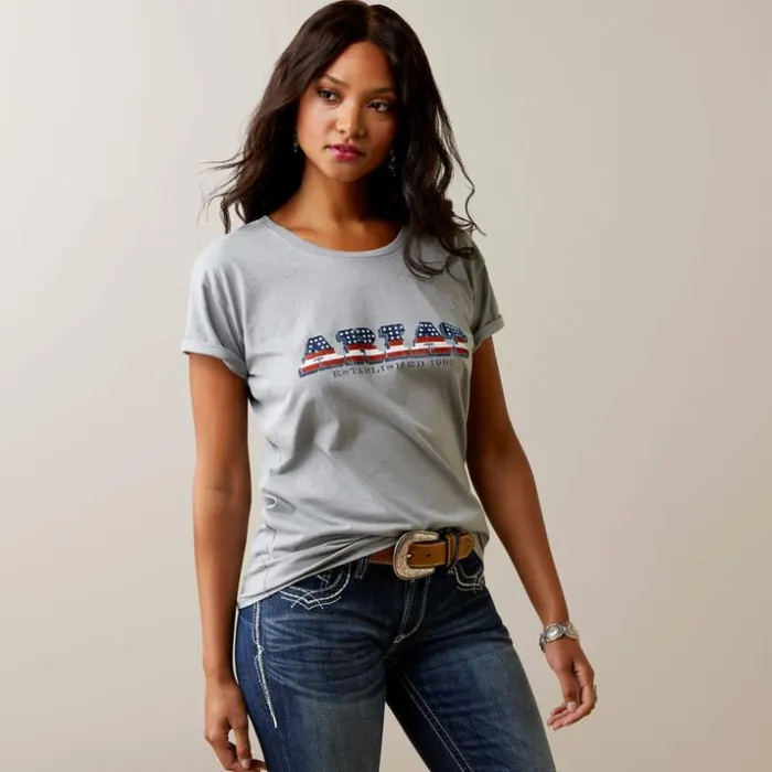 TShirts and Tops Women Ariat Ariat Liberty TShirt Stone Heather