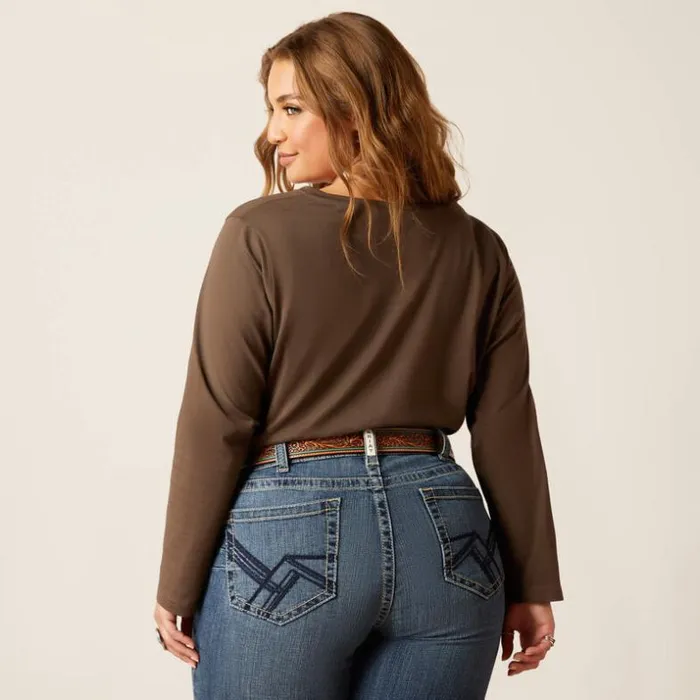 TShirts and Tops Women Ariat Flora Tee Banyan Bark TShirts and Tops Women Ariat Flora Tee Banyan Bark