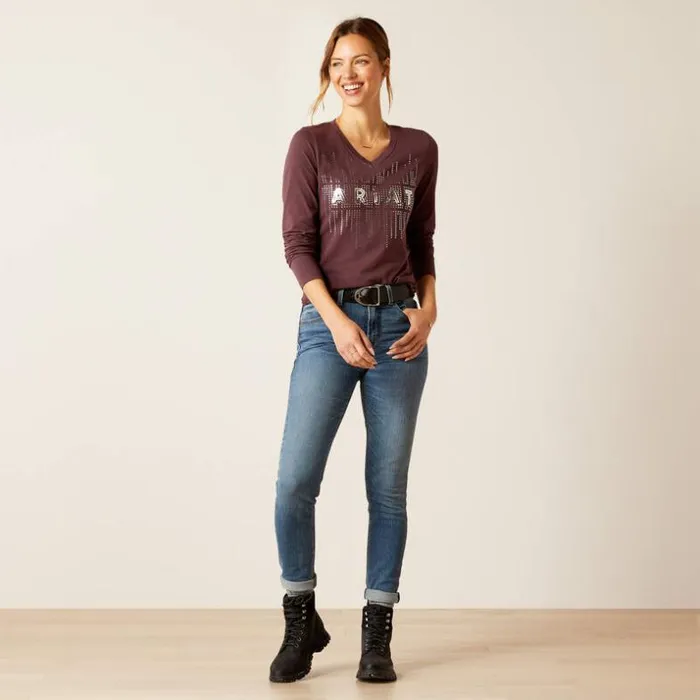 TShirts and Tops Women Ariat Glitz TShirt Huckleberry TShirts and Tops Women Ariat Glitz TShirt Huckleberry