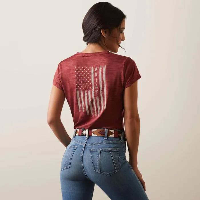 TShirts and Tops Women Ariat Laguna Patriot TShirt Pomegranate