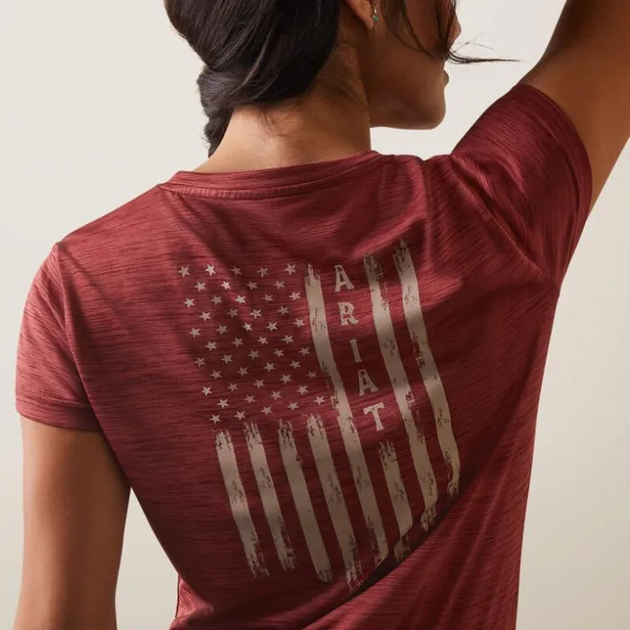 TShirts and Tops Women Ariat Laguna Patriot TShirt Pomegranate