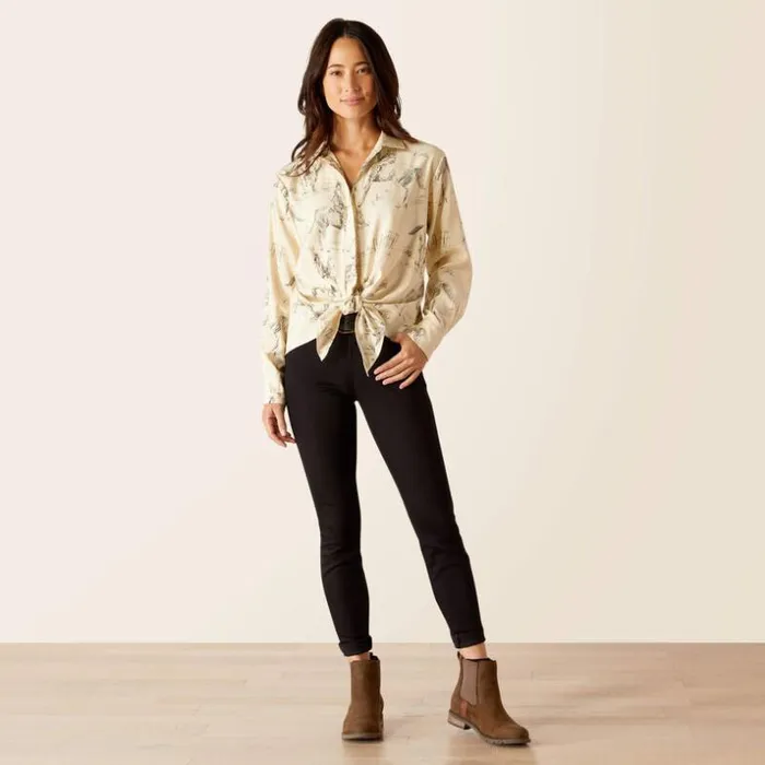 TShirts and Tops Women Ariat Larkspur Blouse Ivory Toile TShirts and Tops Women Ariat Larkspur Blouse Ivory Toile