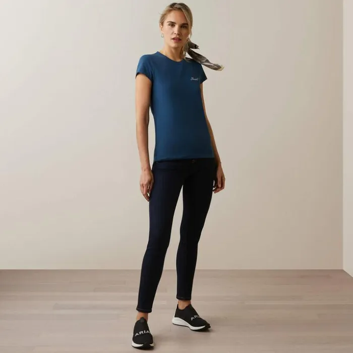 TShirts and Tops Women Ariat Logo Script TShirt Deep Petroleum TShirts and Tops Women Ariat Logo Script TShirt Deep Petroleum