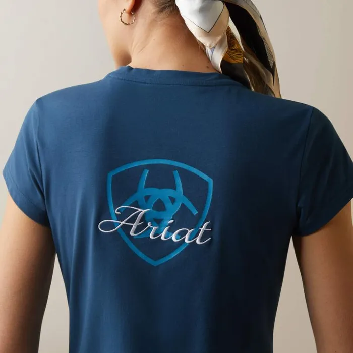 TShirts and Tops Women Ariat Logo Script TShirt Deep Petroleum TShirts and Tops Women Ariat Logo Script TShirt Deep Petroleum