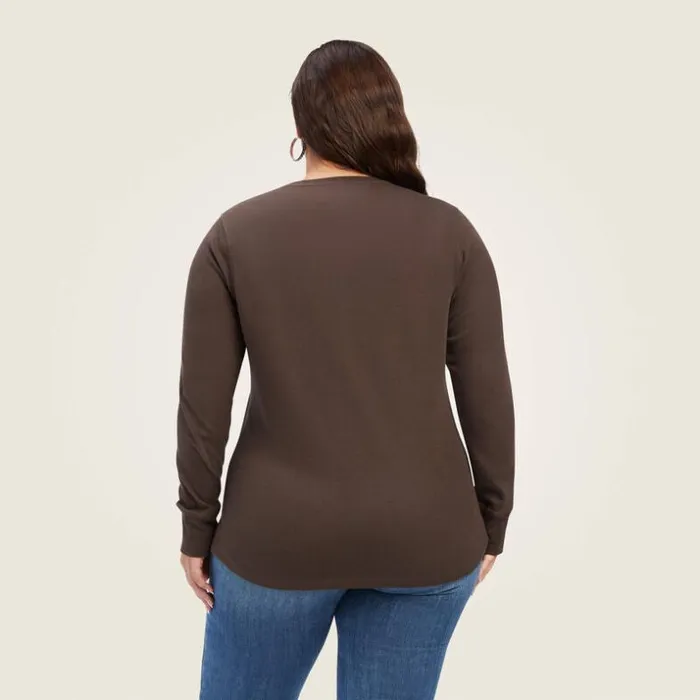 TShirts and Tops Women Ariat REAL Henley Shirt Brazil Nut TShirts and Tops Women Ariat REAL Henley Shirt Brazil Nut