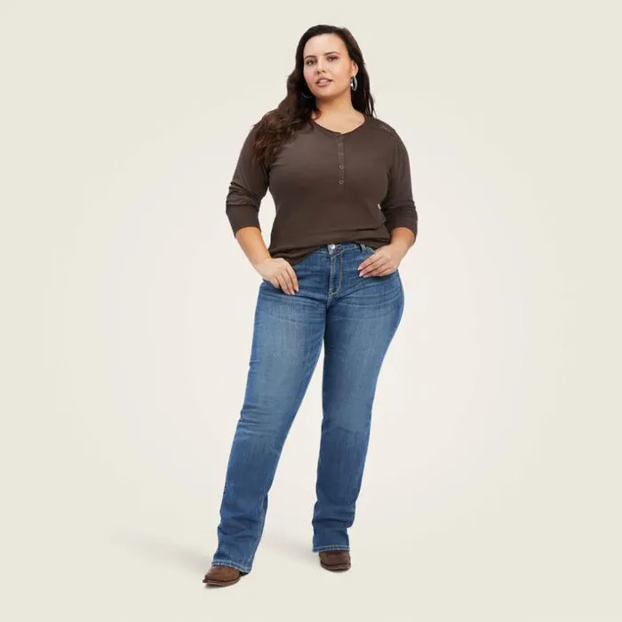 TShirts and Tops Women Ariat REAL Henley Shirt Brazil Nut TShirts and Tops Women Ariat REAL Henley Shirt Brazil Nut