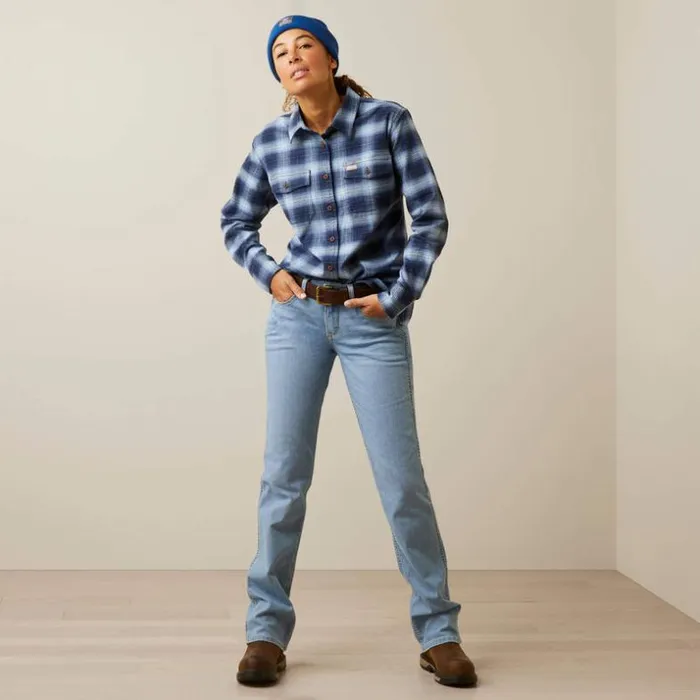 TShirts and Tops Women Ariat Rebar Flannel DuraStretch Work Shirt Allure Plaid