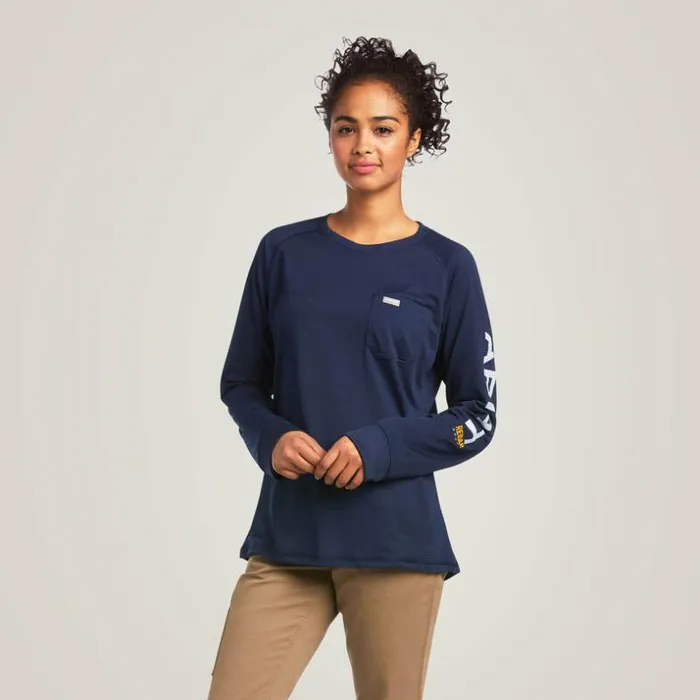 TShirts and Tops Women Ariat Rebar Heat Fighter TShirt Navy Eclipse