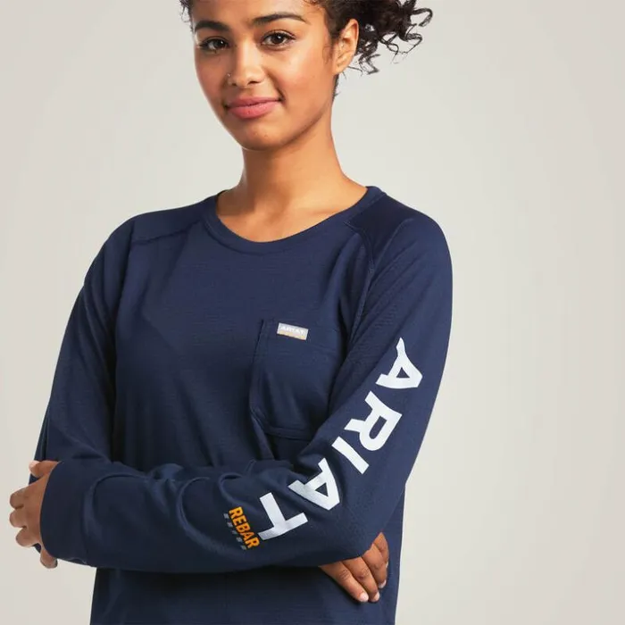 TShirts and Tops Women Ariat Rebar Heat Fighter TShirt Navy Eclipse TShirts and Tops Women Ariat Rebar Heat Fighter TShirt Navy Eclipse