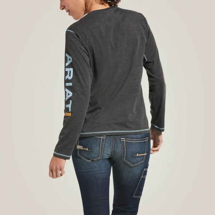 TShirts and Tops Women Ariat Rebar Workman Logo TShirt Charcoal Heather