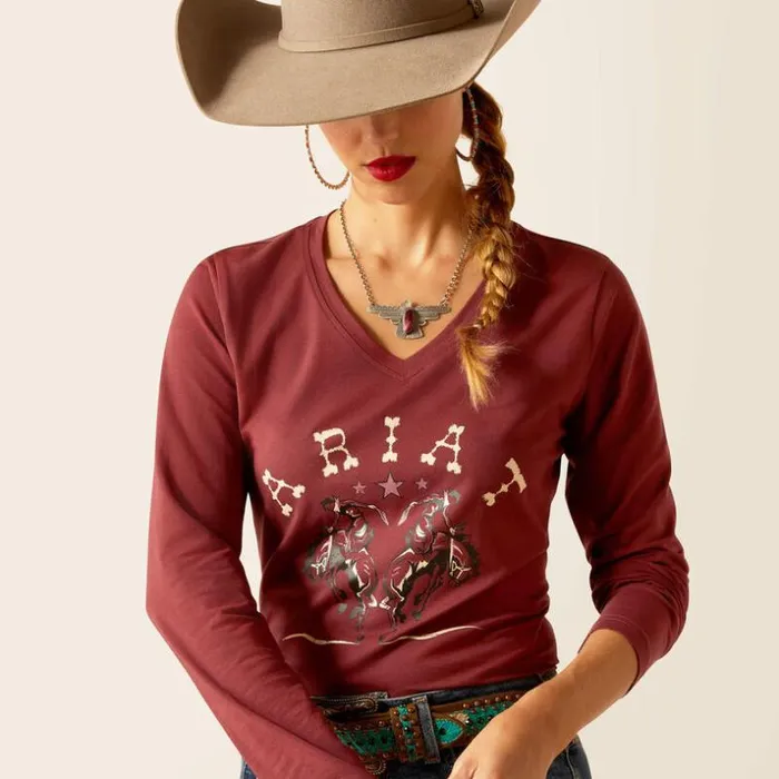 TShirts and Tops Women Ariat Rodeo TShirt Oxblood Red