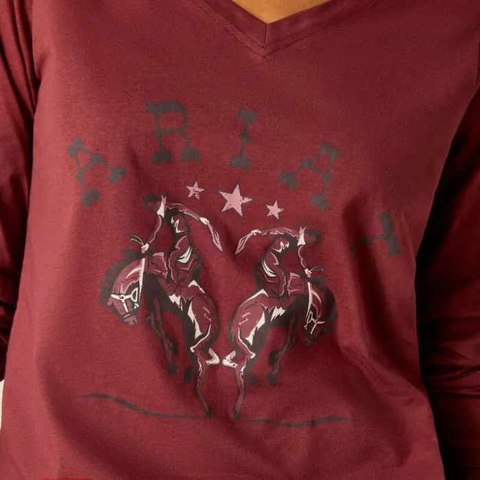 TShirts and Tops Women Ariat Rodeo TShirt Oxblood Red