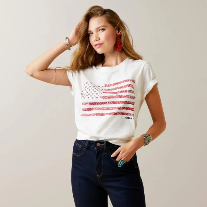 TShirts and Tops Women Ariat Small Town Graphic Cloud Dancer