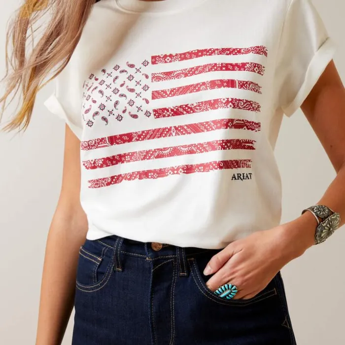 TShirts and Tops Women Ariat Small Town Graphic Cloud Dancer TShirts and Tops Women Ariat Small Town Graphic Cloud Dancer