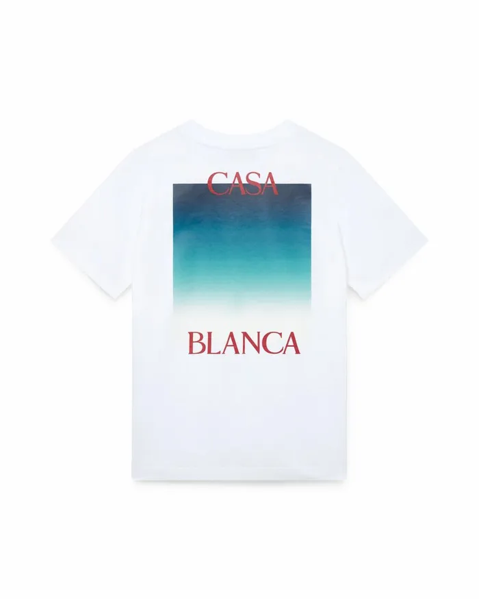 TShirts MenWomen Casablanca Paris Gradient Casa Logo TShirt
