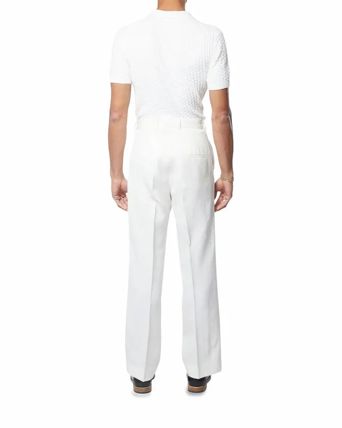 Tailoring Men Casablanca Paris OffWhite Silk Suiting Wide Leg Trousers