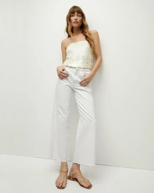 Taylor Cropped WideLeg Jean White Women Veronica Beard Jeans
