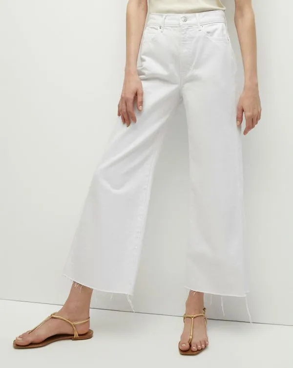 Taylor Cropped WideLeg Jean White Women Veronica Beard Jeans