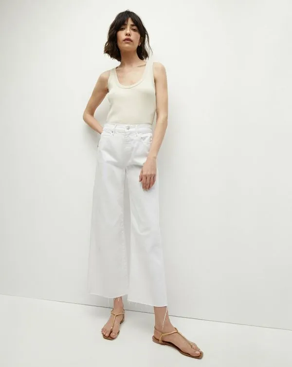 Taylor Cropped WideLeg Jean White Women Veronica Beard Jeans