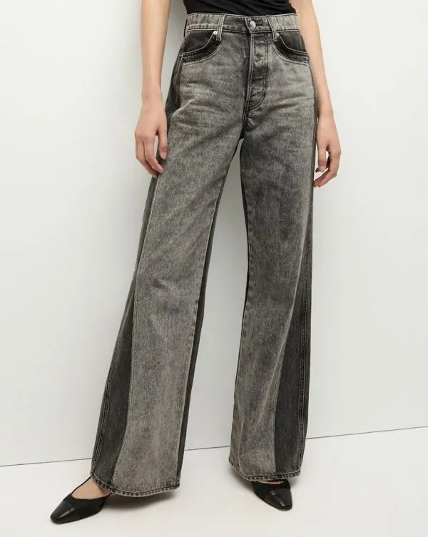 Taylor TwoTone WideLeg Jean Volcanic Stone Colorblock Women Veronica Beard Jeans Taylor TwoTone WideLeg Jean Volcanic Stone Colorblock Women Veronica Beard Jeans