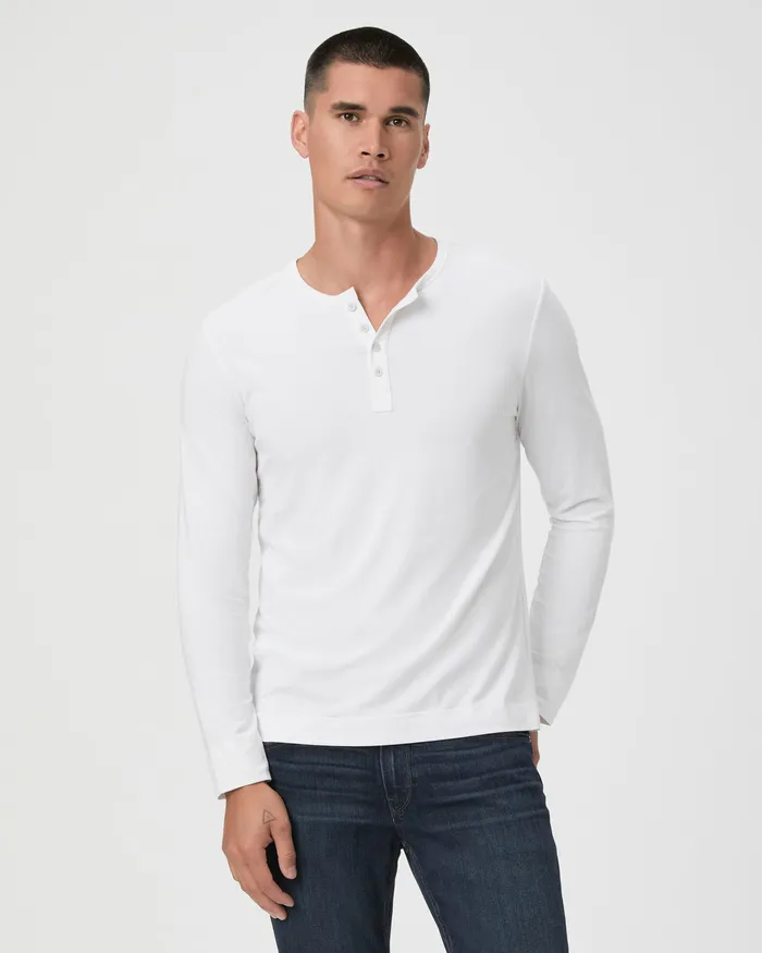 Tees Men Garrett Henley Tee 8211 Fresh White PAIGE