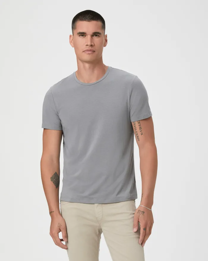 Tees PAIGE Men Cash Crew Tee 8211 Dawn Grey