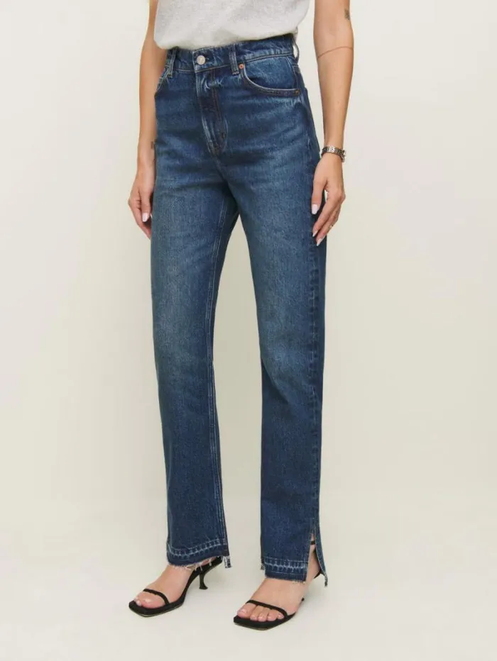 The Reformation Abby High Rise Straight Jeans Ozark Vented 8211 Clothing