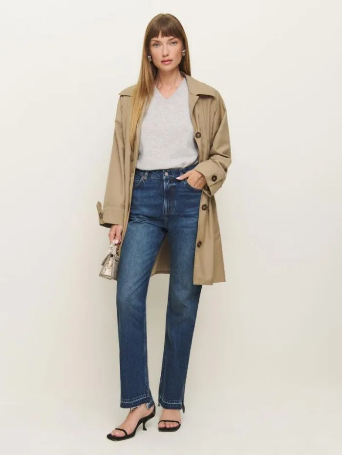 The Reformation Abby High Rise Straight Jeans Ozark Vented 8211 Clothing