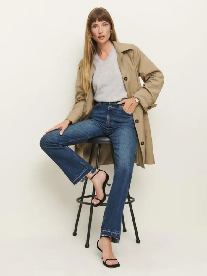 The Reformation Abby High Rise Straight Jeans Ozark Vented 8211 Clothing