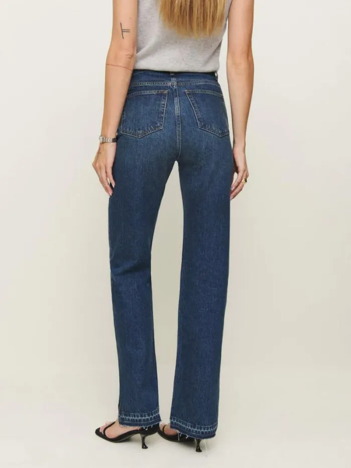 The Reformation Abby High Rise Straight Jeans Ozark Vented 8211 Clothing
