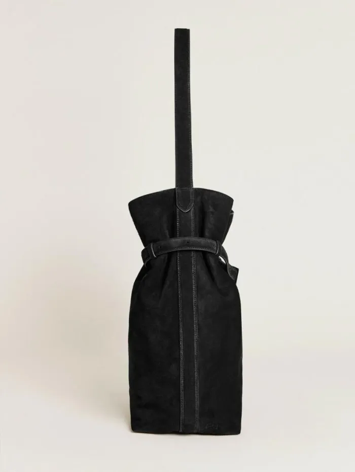 The Reformation Alessandra Bucket Bag Black Suede 8211 Bags