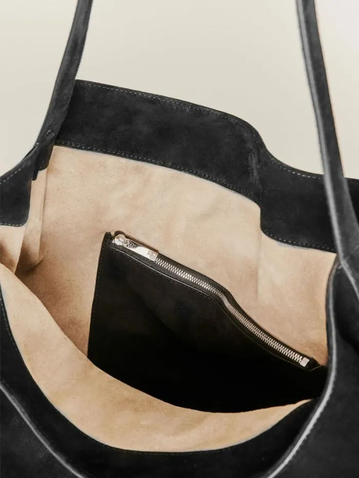 The Reformation Alessandra Bucket Bag Black Suede 8211 Bags