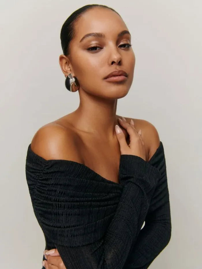 The Reformation Amabel Knit Top Black 8211 Clothing