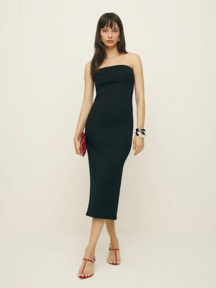 The Reformation Amber Knit Dress Black 8211 ClothingWeddings