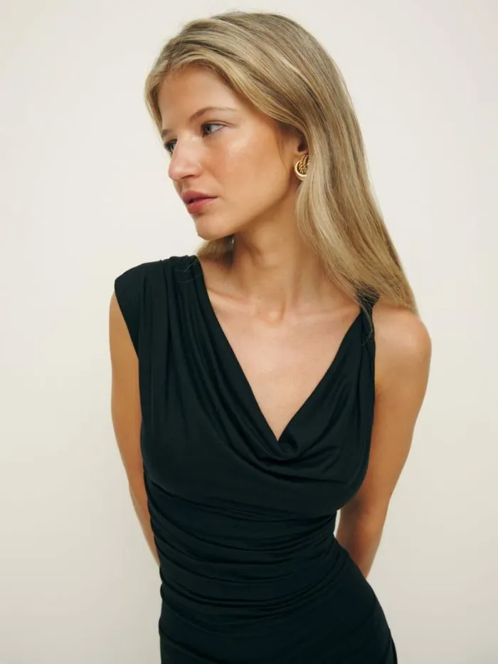 The Reformation Anastasia Knit Dress Black 8211 Clothing