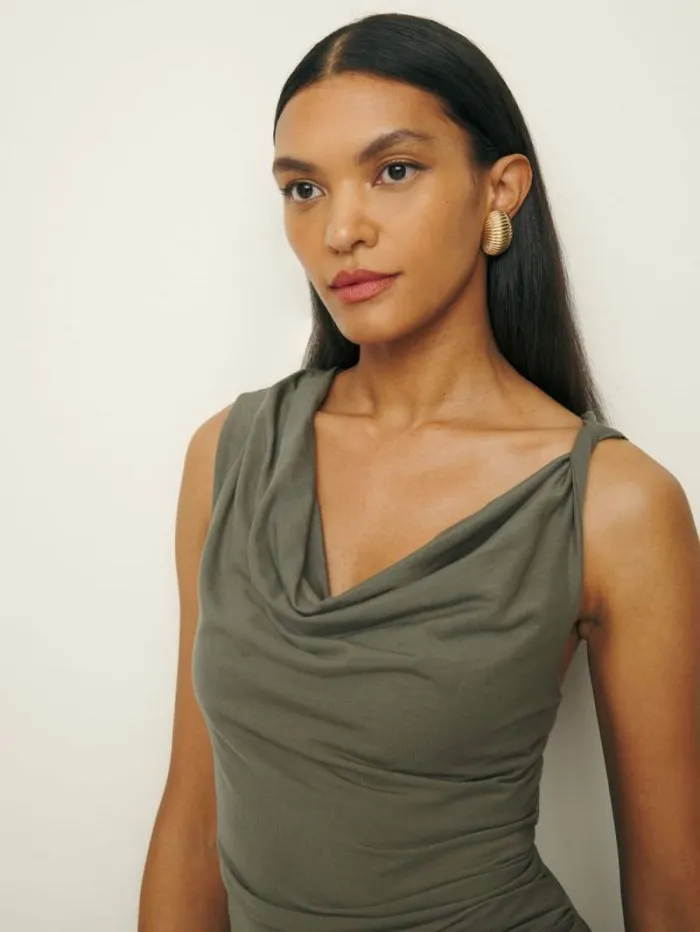 The Reformation Anastasia Knit Dress Poppyseed 8211 Clothing