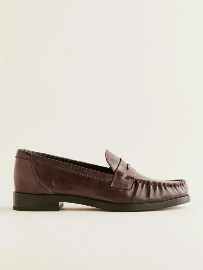 The Reformation Ani Ruched Loafer Espresso Leather 8211 Shoes