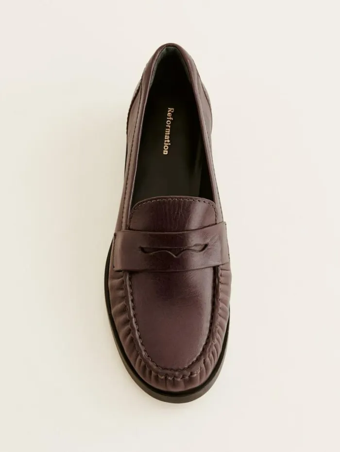 The Reformation Ani Ruched Loafer Espresso Leather 8211 Shoes