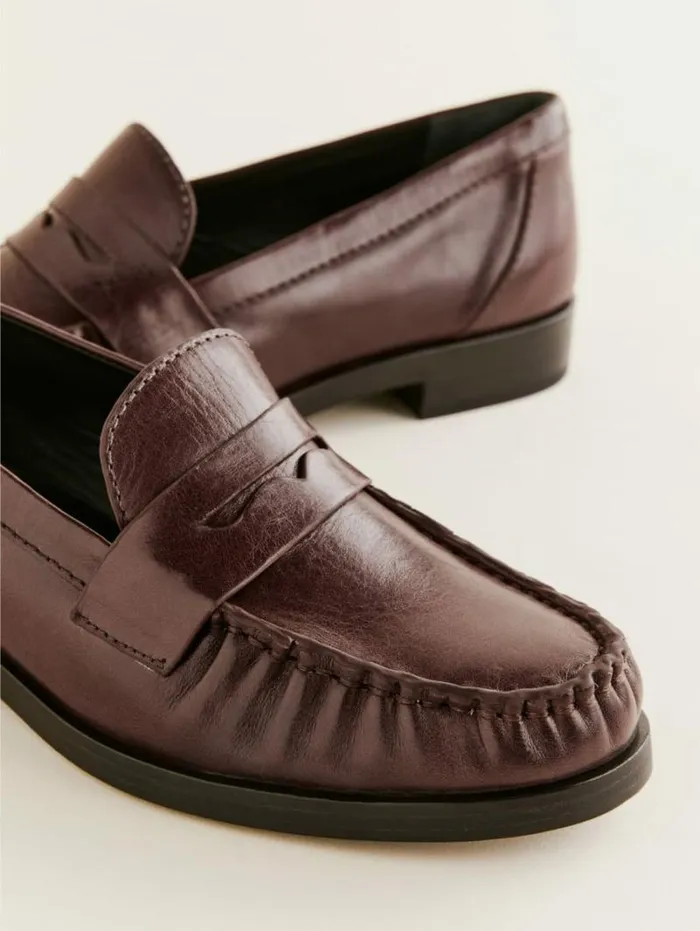 The Reformation Ani Ruched Loafer Espresso Leather 8211 Shoes